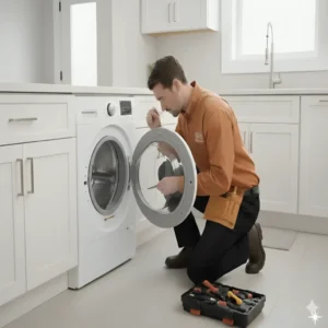Technician performing professional Dryer Repair Houston on a residential appliance
