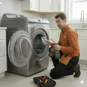 Samsung washing machine repair Houston by professional technician fixing washer